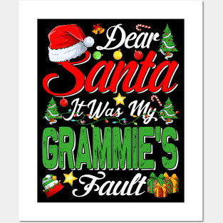 Dear Santa It Was My Grammies Fault Christmas Funny Chirtmas Gift Posters and Art